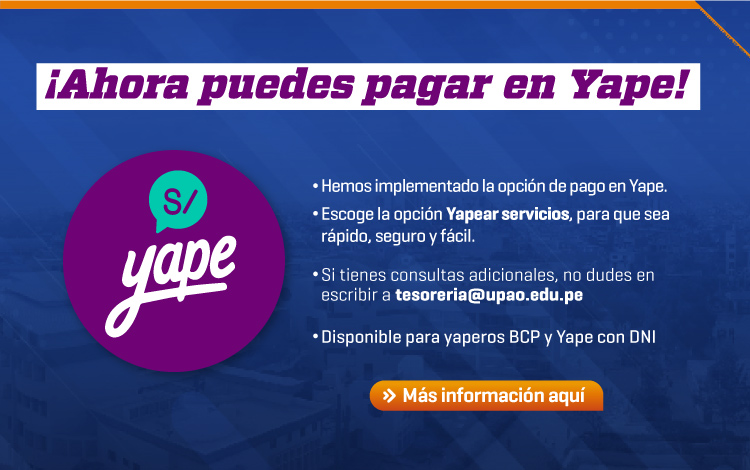 Hemos implementado el pago de los servicios educativos desde el aplicativo Yape. 